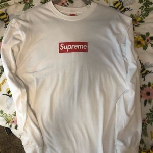 SUPREME BOX LOGO LONG SLEEVE TEE WHITE/RED SIZE M